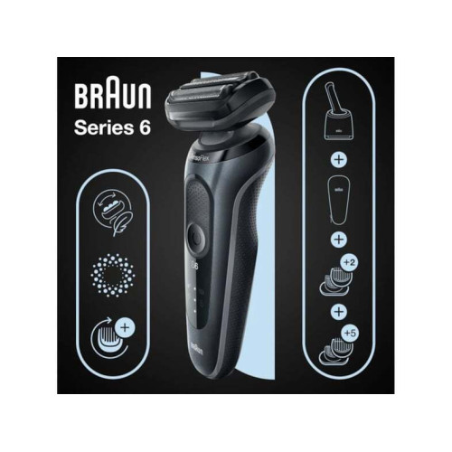 Braun Series 6 61-N7650CC Ξυριστική Μηχανή Προσώπου Επαναφορτιζόμενη