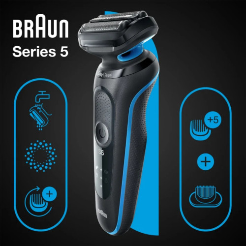 Braun Series 5 51-B1500S Ξυριστική Μηχανή Προσώπου Επαναφορτιζόμενη