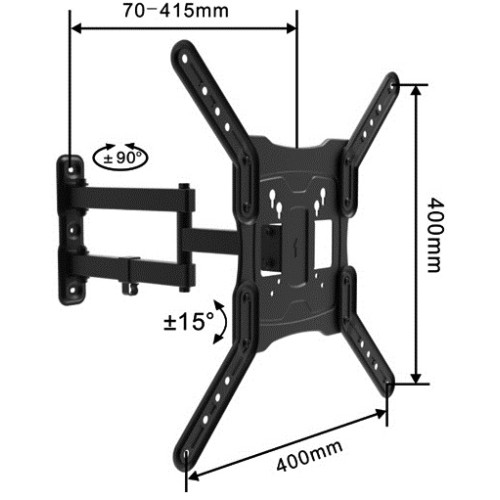 TVY-1107A Επιτοίχια βάση με μπράτσο 17-55inches