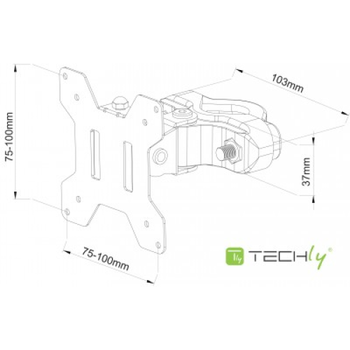 Techly ICA-LCD 100BK Βραχίονας για τοποθέτηση Τηλεόρασης LED / LCD 13-30 "Μαύρο