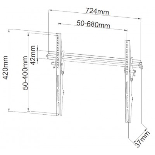 Βάση τηλεόρασης τοίχου LCD 40-65 " με κλίση TECHLY ICA-PLB 133LTY