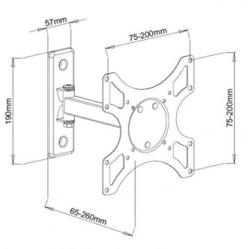 Techly ICA-LCD 2901WH Βάση τοίχου με βραχίωνα για LCD LED TV 19 - 37