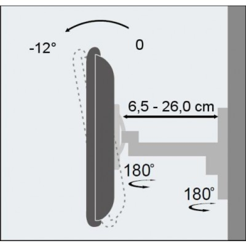 Techly ICA-LCD 2901WH Βάση τοίχου με βραχίωνα για LCD LED TV 19 - 37