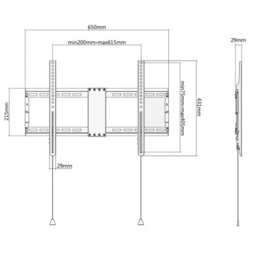 ICA-PLB 946F ΣΤΑΘΕΡΗ ΒΑΣΗ ΤΟΙΧΟΥ LED TV 37-80 ΜΑΥΡΗ