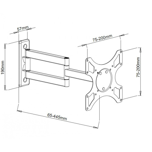 Techly ICA-LCD2903 Βάση για LCD και πλάσμα 19 έως 37 ίντσες, 3 αρθρώσεις