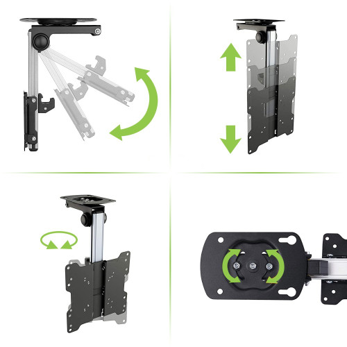 Techly ICA-CPLB 222 Αναδιπλούμενη βάση οροφής για LED TV / LCD 17 "-37" Μαύρο