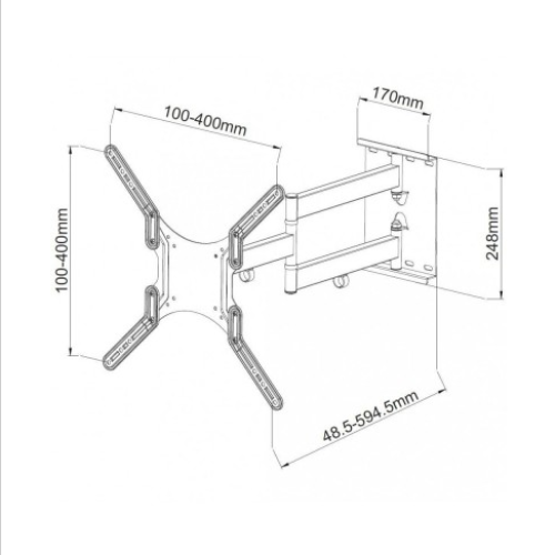 TECHLY ICA-PLB 136MW SLIM ΒΑΣΗ ΤΗΛΕΟΡΑΣΗΣ LCD LED 23-55''ΓΙΑ TOIXO ΛΕΥΚΗ