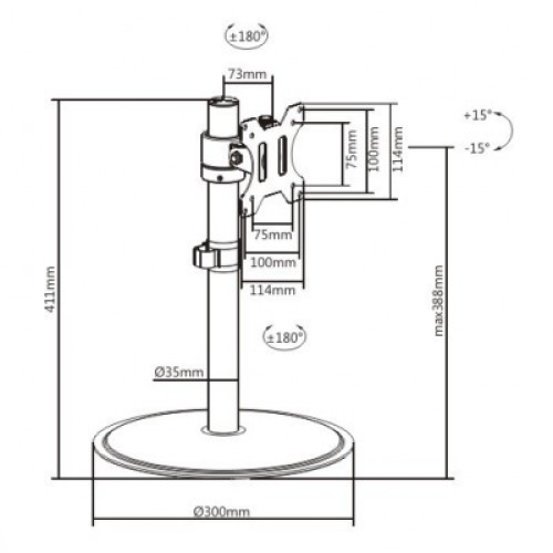 Techly ICA-LCD 401 βάση γραφείου για οθονη από 17 "έως 32