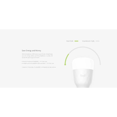 Xiaomi Yeelight Smart LED Bulb (Color) Led E27 10W YLDP06YL