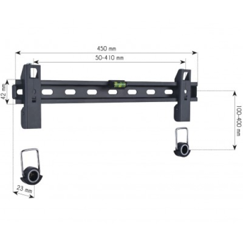 Techly ICA-PLB 139M Επιτοίχια λεπτή βάση για LED LCD 23-55 "Μαύρο Spacers