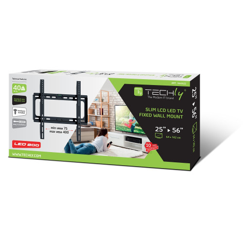 TECHLY ICA-PLB 262M ΛΕΠΤΗ ΒΑΣΗ ΣΤΗΡΙΞΗΣ ΤΗΛΕΟΡΑΣΗΣ LCD/LED 25-56'' ΜΑΥΡΗ