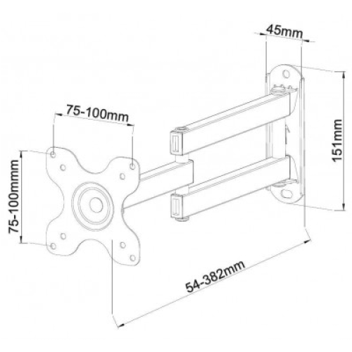 Techly ICA-LCD 923B Βάση τοίχου για τηλεόραση LED LCD Full-Motion 13-30"