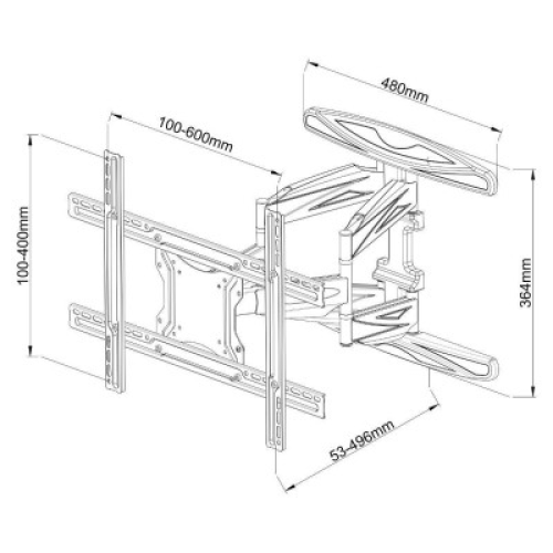 Techly ICA-PLB 172L slim βάση τοίχου με βραχίωνα για τηλεόραση LED LCD Full Motion 40-80"