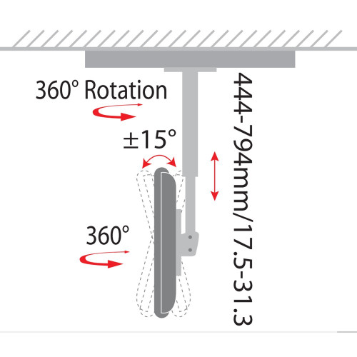 TECHLY ICA-CPLB 906 ΤΗΛΕΣΚΟΠΙΚΗ ΒΑΣΗ ΟΡΟΦΗΣ ΓΙΑ ΤΗΛΕΟΡΑΣΗ LED/LCD 23'-37'