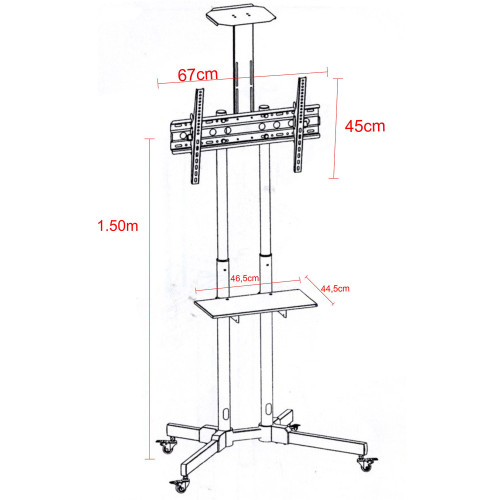 GJ-1600 FLEXIBLE ΒΑΣΗ ΤΗΛΕΟΡΑΣΗΣ ΔΑΠΕΔΟΥ ΤΡΟΧΗΛΑΤΗ 32"-65"