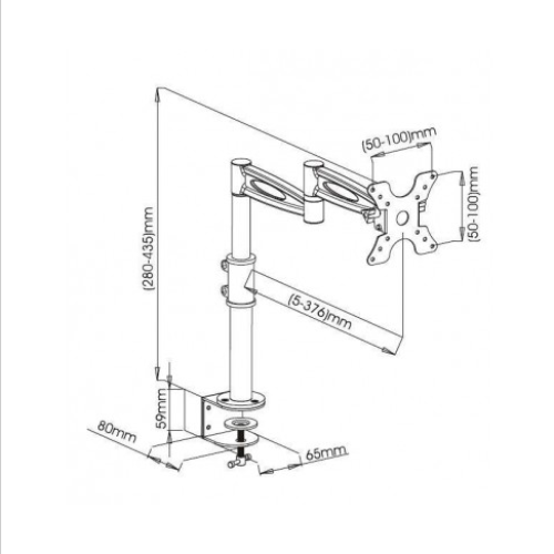 TECHLY ICA-LCD 502 BK Επιτραπέζια βάση 13"-27" με διπλό βραχίονα και κλίση οθόνης