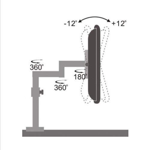 TECHLY ICA-LCD 502 BK Επιτραπέζια βάση 13"-27" με διπλό βραχίονα και κλίση οθόνης