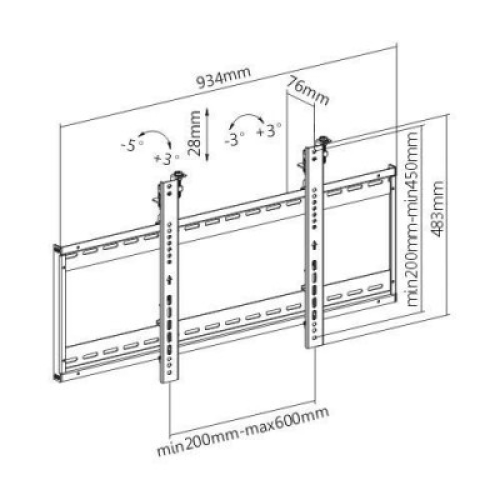 TECHLY ICA-PLB 046F Βάση τοίχου 45 "-70" για LED TV LCD για εφαρμογή VideoWall