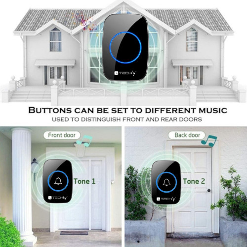 Techly I-BELL-RING04 - Ασύρματο Κουδούνι Kit Έως 300 μέτρα