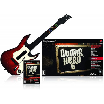 PS2 Guitar Hero 5 Game and Guitar Bundle