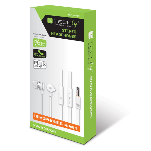 Techly SB-HP A1WHTY - In-Ear Ακουστικά με Μικρόφωνο