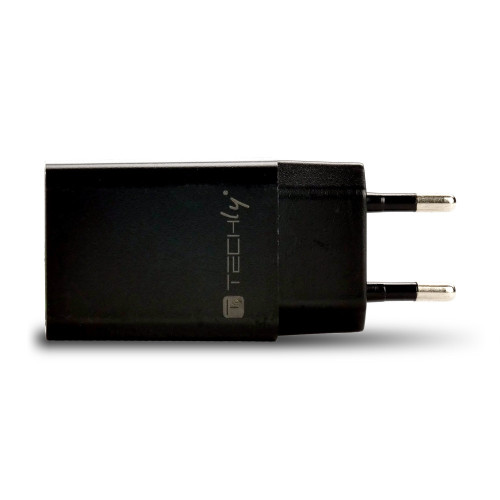 TECHLY IPW-USB-24BK Φορτιστής τοίχου USB-A 5V 2.4A για Smartphone ή Tablet
