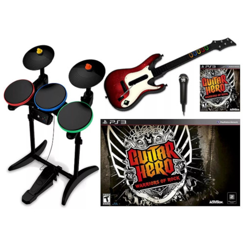 PS3 Guitar Hero WARRIORS OF ROCK Super Bundle Band Set κιτ παιχνιδιών GH playstation-3