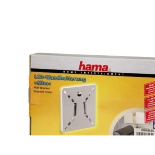 Βάση τοίχου Hama "Slim", Sølv, 10" - 26" LCD Vesa 50 x 50, 75 x 75, 100 x 100 mm, 95 x 95 x 0 mm