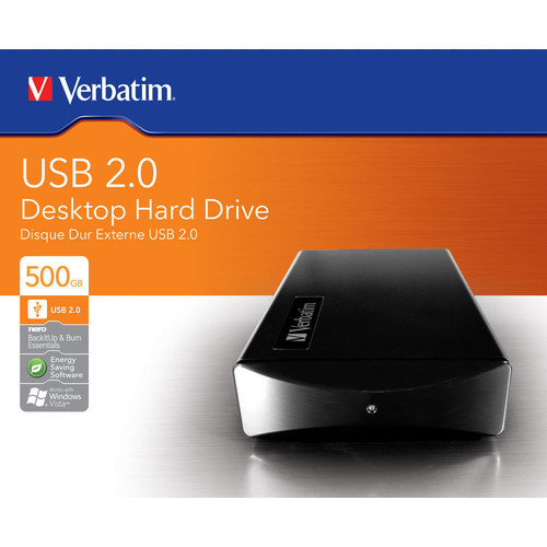 Verbatim 500GB USB2.0 external hard drive 3.5" USB 2.0 Black