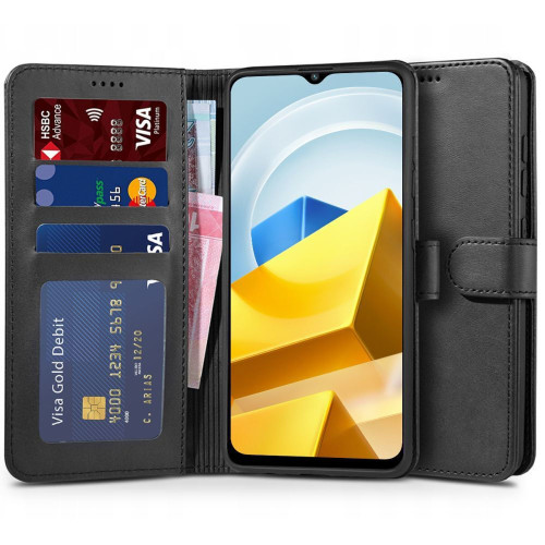 Tech-Protect Wallet Δερματίνης Μαύρο (Poco M5)