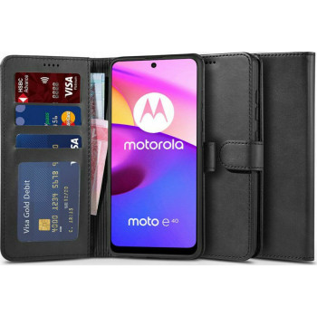 Tech-Protect Wallet Δερματίνης Μαύρο (Motorola Moto E20, E30, E40)