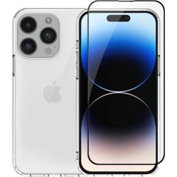 Vivid Back Cover Σιλικόνης Σετ με Τζαμάκι Διάφανο (iPhone 14 Pro Max) VIGELLY298GLASSBK