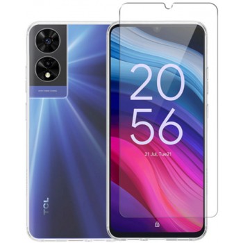 Vivid Back Cover Σιλικόνης / Tempered Glass Σετ με Τζαμάκι Διάφανο (TCL 505 - TCL) VIGELLY372GLASSTN