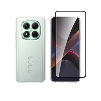 Vivid Back Cover Tempered Glass / Σιλικόνης Σετ με Τζαμάκι Διάφανο (Redmi Note 14 Pro 5G / Poco X7) VIGELLY433GLASS3DBK