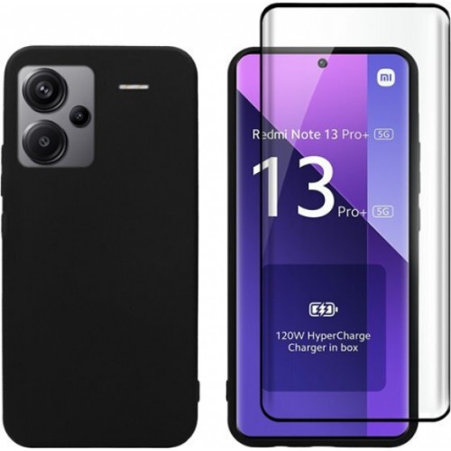 Vivid Set Matte Back Cover Tempered Glass Σετ με Τζαμάκι Μαύρο (Redmi Note 13 5G) VIMAT354BKGLASSTN